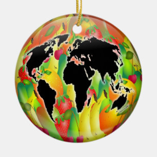 Ornamento De Cerâmica Globo da fruta