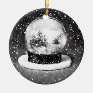 Ornamento De Cerâmica Globo de Neve de inverno