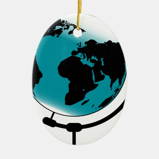 Ornamento De Cerâmica Globo montado no giro de giro