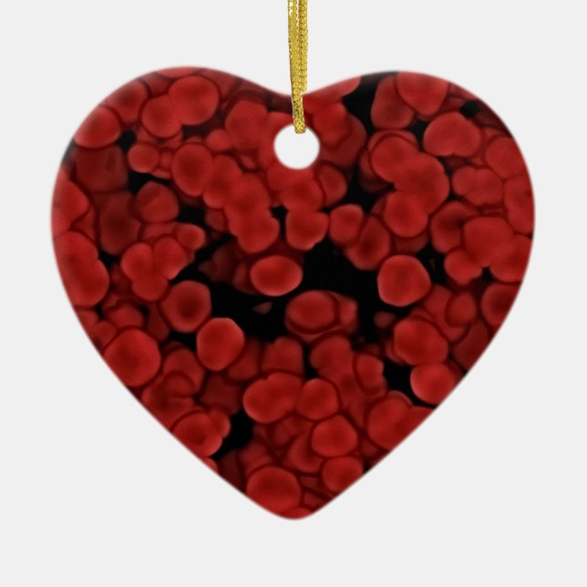 Ornamento De Cerâmica Glóbulos vermelhos (Frente)