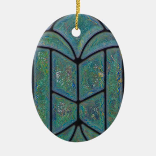 Ornamento De Cerâmica Glória Cristã de Natal à Janela de Deus (Frente)