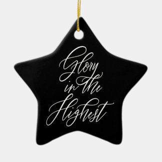 Ornamento De Cerâmica Glória no Mais Alto Natal Religioso Negro