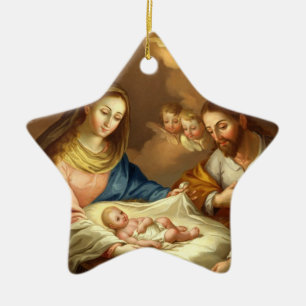 ORNAMENTO DE CERÂMICA GLORY TO THE HOLY FAMILY