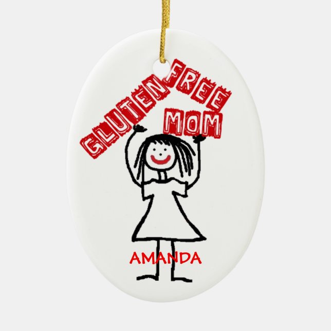 Ornamento De Cerâmica Gluten Free Mãe Natal (Frente)