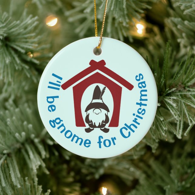 Ornamento De Cerâmica Gnome para Cores Personalizadas de Natal (Árvore)