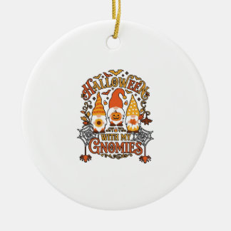 Ornamento De Cerâmica Gnomies de Halloween Abóbora Teia de Aranha Morceg