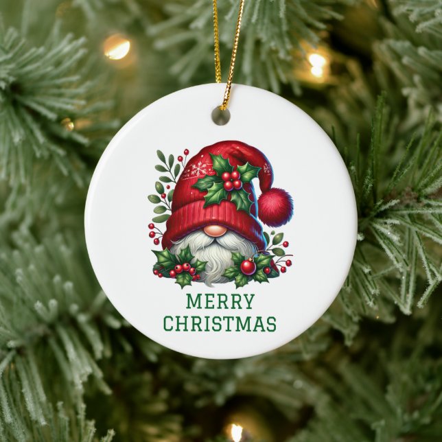 Ornamento De Cerâmica Gnomo Bonito Natal (Árvore)