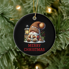 Ornamento De Cerâmica Gnomo Bonito Natal
