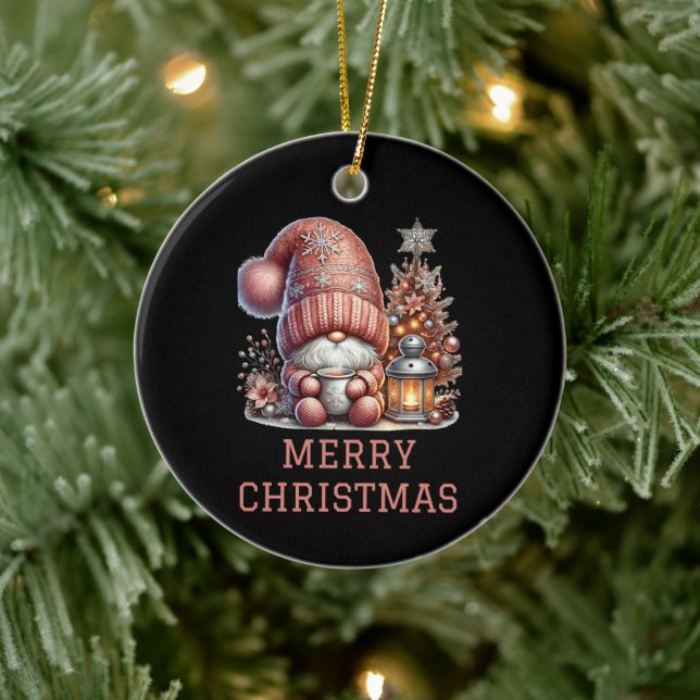 Ornamento De Cerâmica Gnomo Bonito Natal (Árvore)