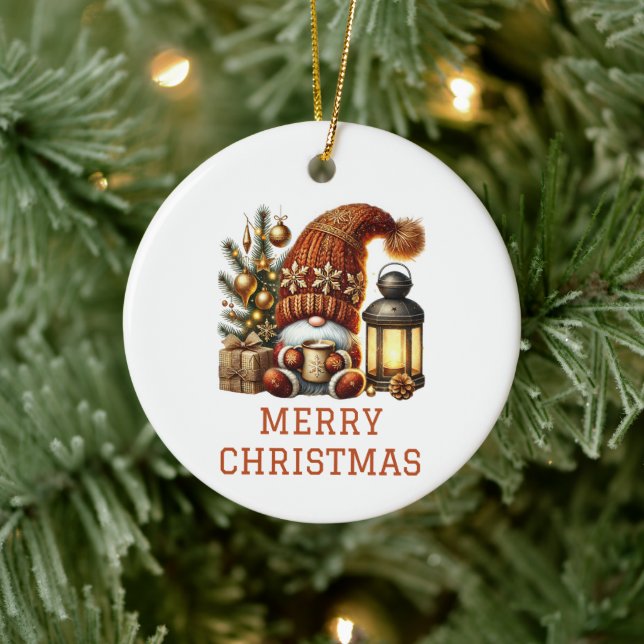 Ornamento De Cerâmica Gnomo Bonito Natal (Árvore)