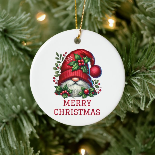 Ornamento De Cerâmica Gnomo Bonito Natal (Árvore)