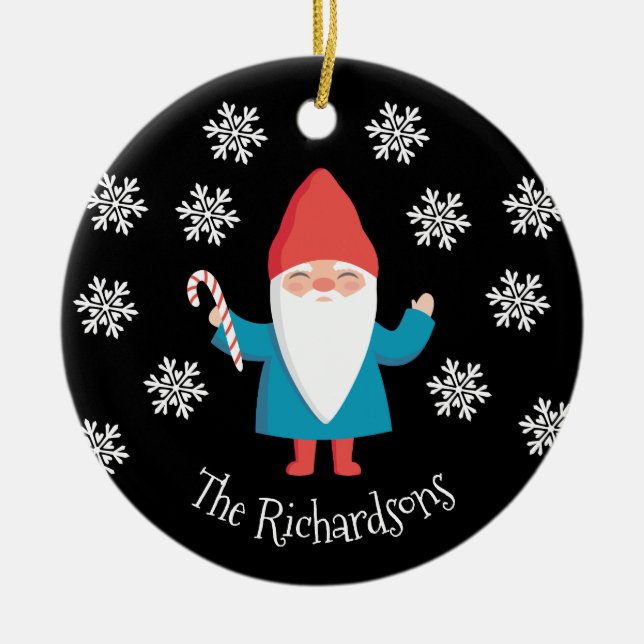 Ornamento De Cerâmica Gnomo Christmas (Frente)
