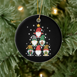 Ornamento De Cerâmica Gnomo de Natal Pilha de Árvore Floco de Neve de Na