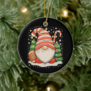 Ornamento De Cerâmica Gnomo de Rena Futebol Bola Luzes de Natal Natal