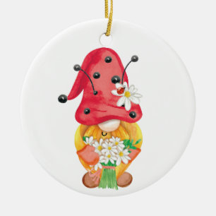 Ornamento De Cerâmica gnomo de verão 1