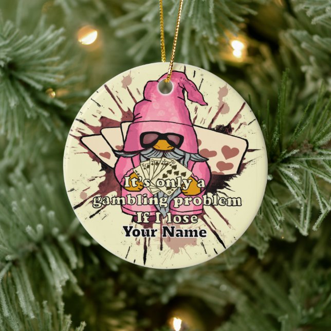 Ornamento De Cerâmica Gnomo do problema do jogo (Árvore)