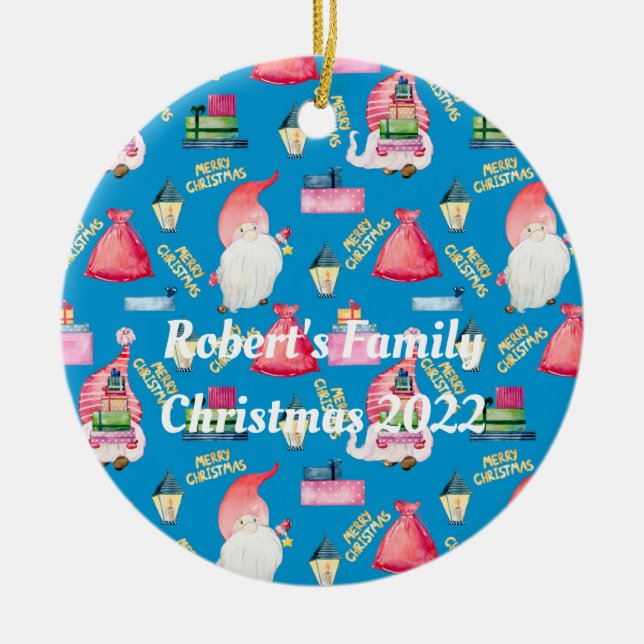 Ornamento De Cerâmica Gnomo Personalizado (Frente)