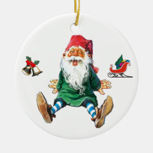 Ornamento De Cerâmica Gnomo sueco do Natal