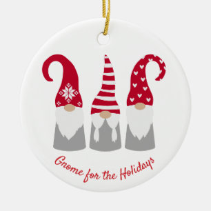 Ornamento De Cerâmica Gnomos de Natal Personalizados Mínimos