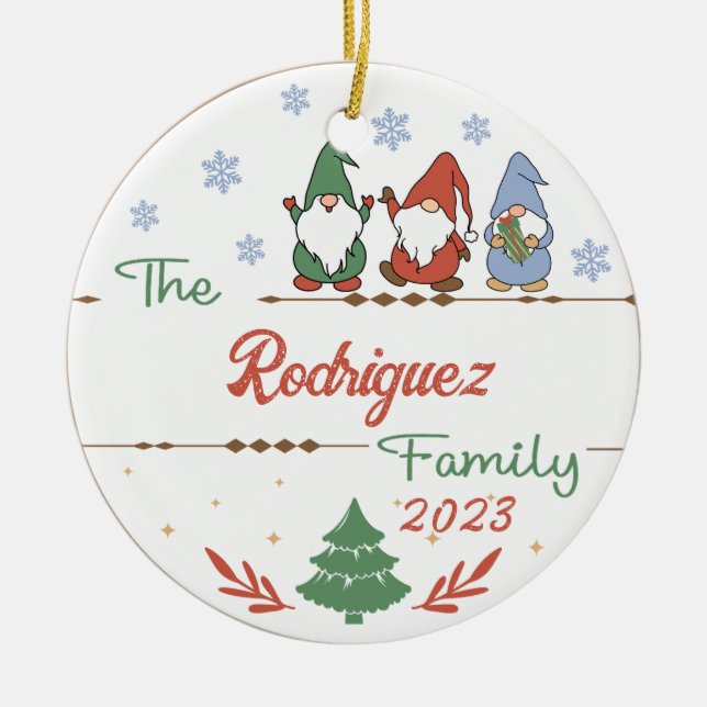 Ornamento De Cerâmica Gnomos Natal (Frente)