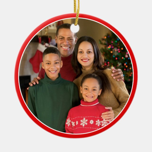 Ornamento De Cerâmica Gnomos Whimsical Feliz Natal Uma Foto (Frente)