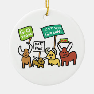 Ornamento De Cerâmica Go Vegan