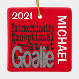 Ornamento De Cerâmica Goalie Extraordinaire CUSTOM