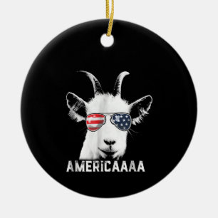 Ornamento De Cerâmica Goat Funny Goat America