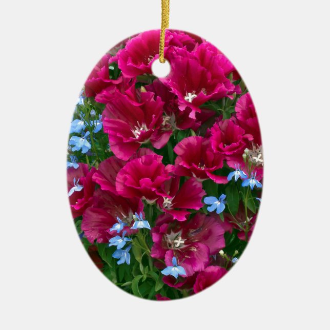 Ornamento De Cerâmica Godetia E Lobelia Gifts (Frente)