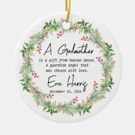 Ornamento De Cerâmica Godmma Christening Baptism