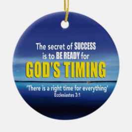 Ornamento De Cerâmica GODS TIMING Success Christian