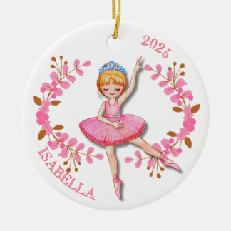 Ornamento De Cerâmica Golden Blonde Ballerina Ornament