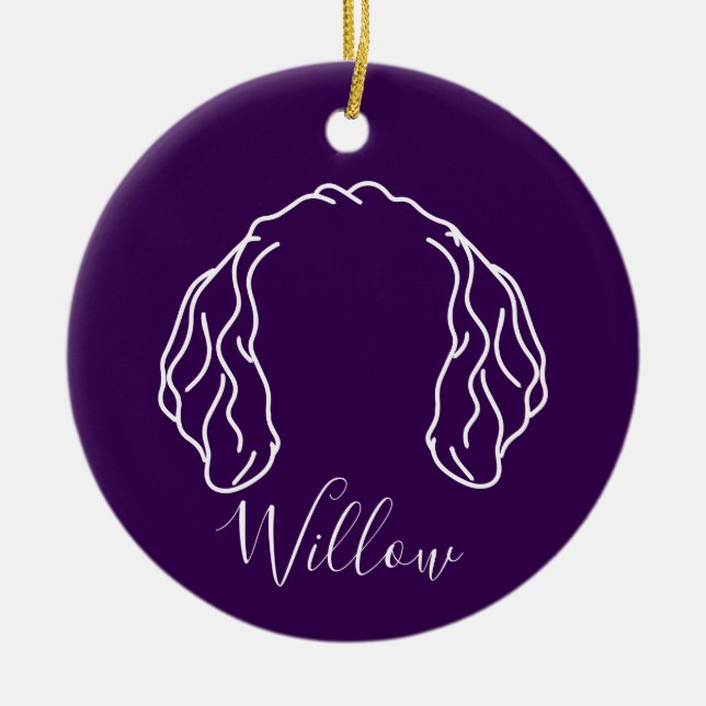 Ornamento De Cerâmica Golden Doodle Ornament (Om Logo) (Frente)