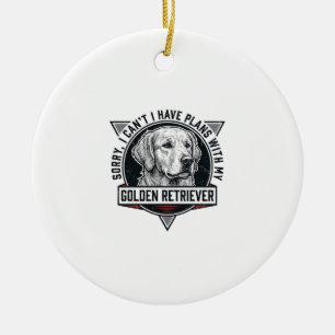 Ornamento De Cerâmica Golden Retriever Desculpe Tenho Planos Amante de C