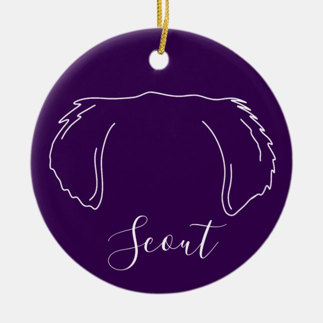 Ornamento De Cerâmica Golden Retriever Ornament (Paw Prints) (Frente)