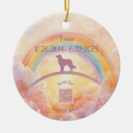 Ornamento De Cerâmica Golden Retriever Rainbow Bridge Ornament