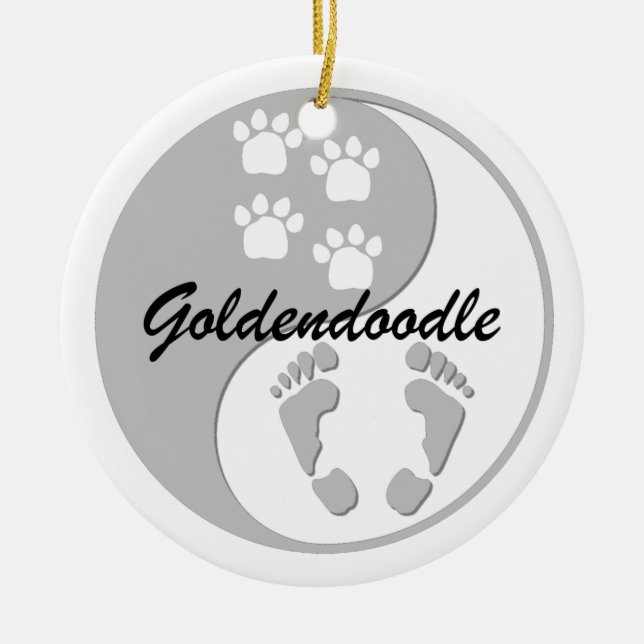 Ornamento De Cerâmica goldendoodle (Frente)