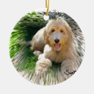 Ornamento De Cerâmica Goldendoodle Labradoodle