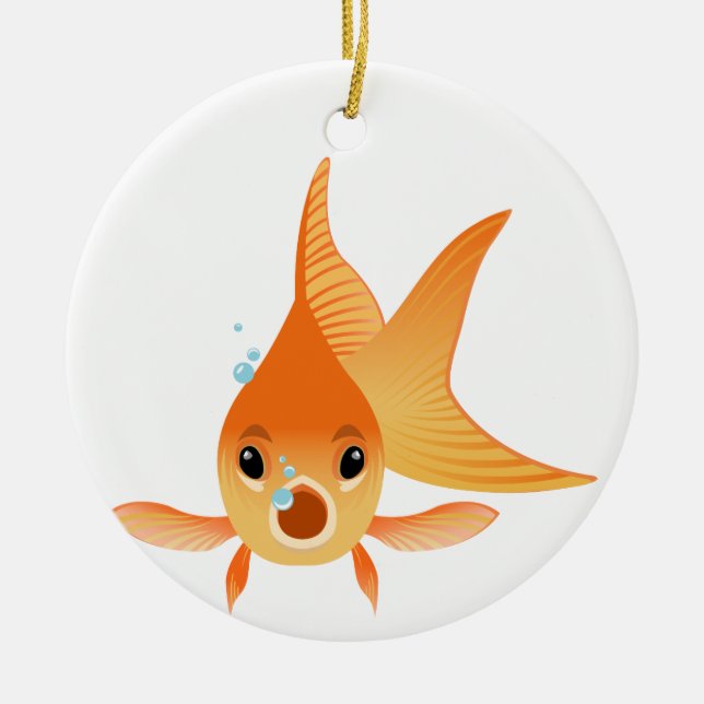 Ornamento De Cerâmica Goldfish Animal (Frente)