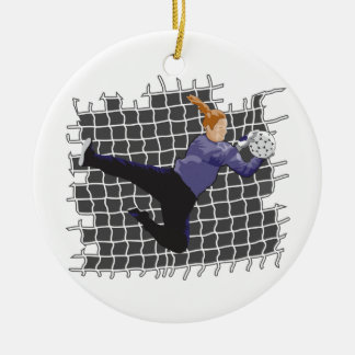 Ornamento De Cerâmica goleiro de futebol feminino salva