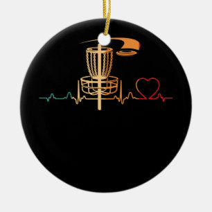 Ornamento De Cerâmica Golf De Disco Vintage Retro Heartbeat Din Golf