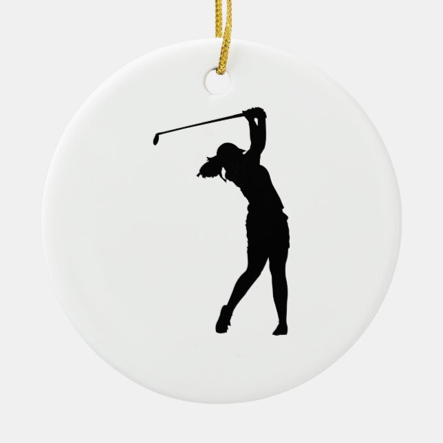 Ornamento De Cerâmica Golfer Golf Sports Person Silhout Globo de Neve (Frente)