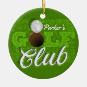 Ornamento De Cerâmica Golfer Green Golf Course Club Personalizado