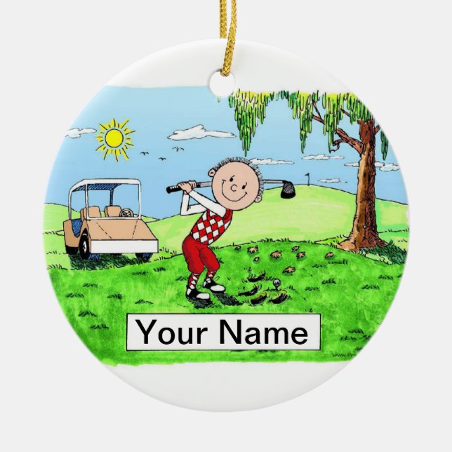 Ornamento De Cerâmica Golfer - Homem (Frente)