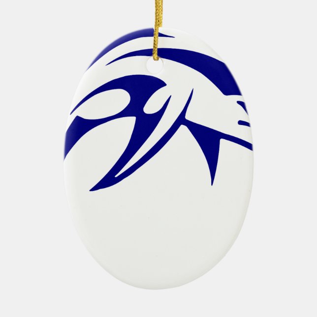 Ornamento De Cerâmica Golfinho Azul (Frente)