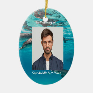 Ornamento De Cerâmica Golfinhos Memoriais Cristãos Subaquáticos Oceano