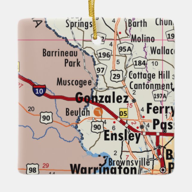 Ornamento De Cerâmica Gonzalez Florida Map (Frente)