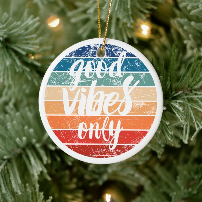 Ornamento De Cerâmica Good Vibes Only (Árvore)
