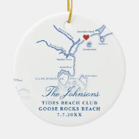 Goose Rocks Beach ME Map Foto de casamento