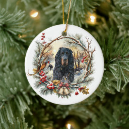 Ornamento De Cerâmica Gordon Setter Alegria de Natal – Arte Canina Sazon